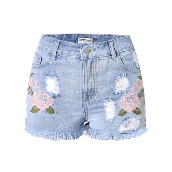 Spikershort blue with roses