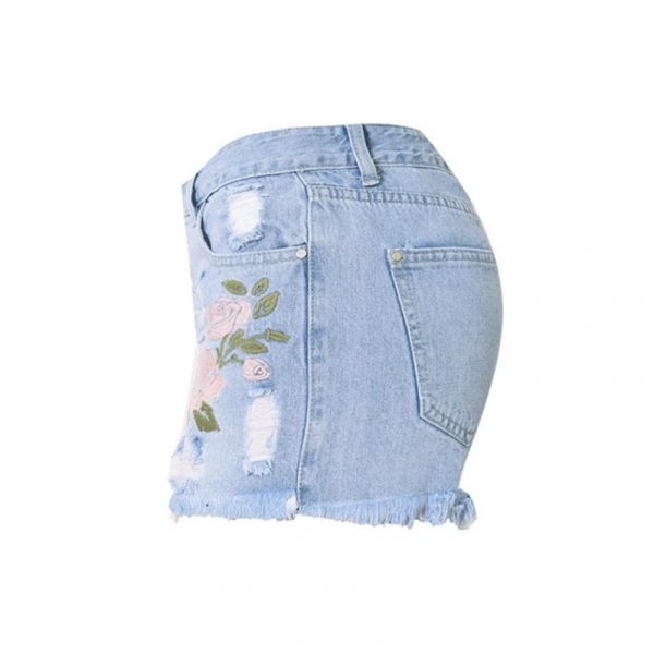 Spikershort blue with roses