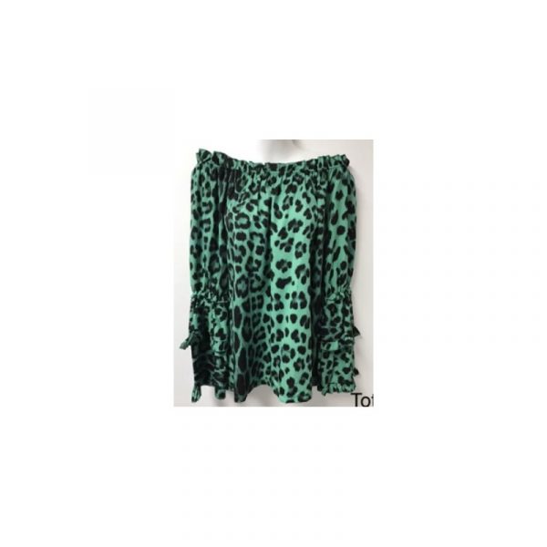 Blouse leopard print groen